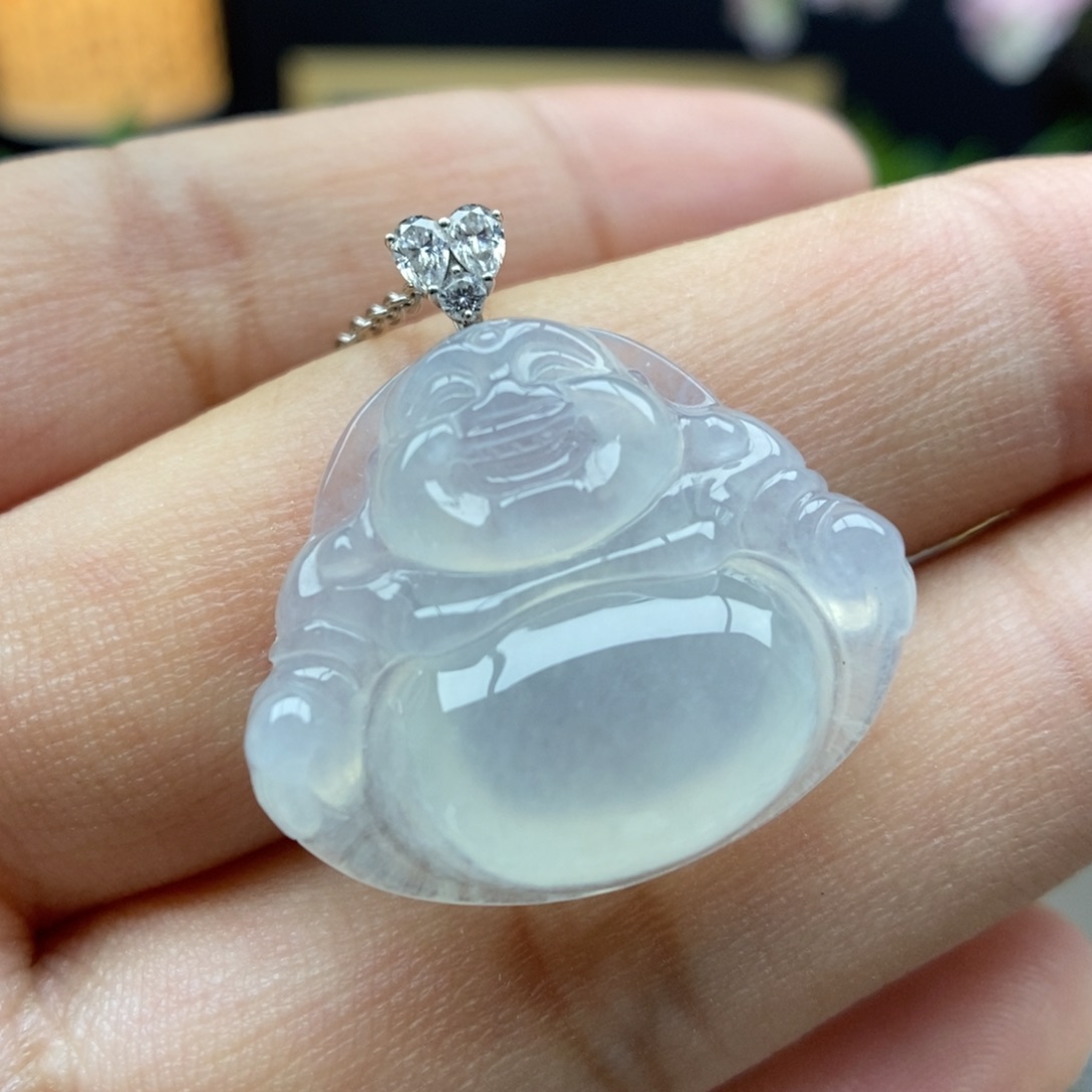 翡翠18K金镶嵌颈饰吊坠32