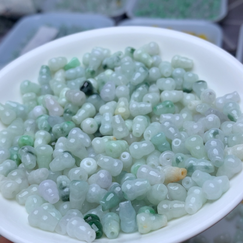【闪购商品】未镶嵌手链翡翠卡5.6*8冰飘花葫芦50个