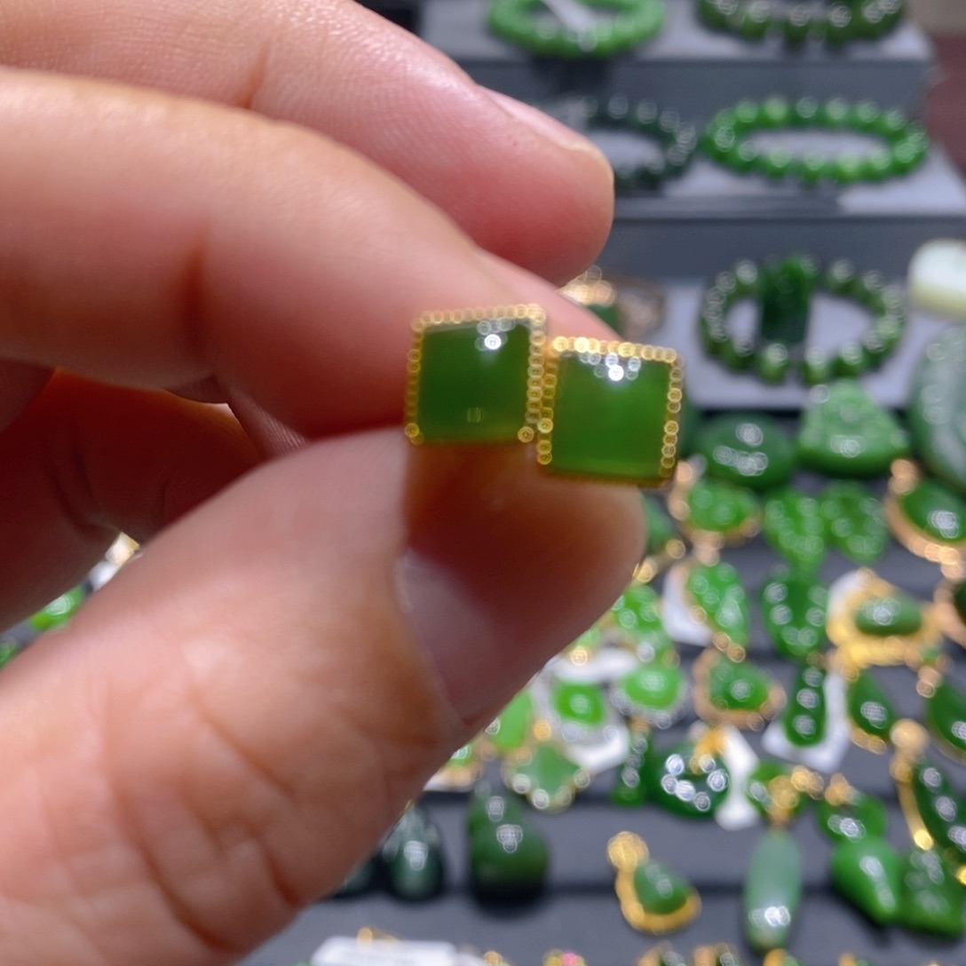 银S925镶嵌手链和田玉（碧玉）