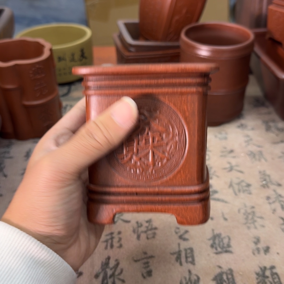 紫砂花盆宜兴紫砂正品8x9