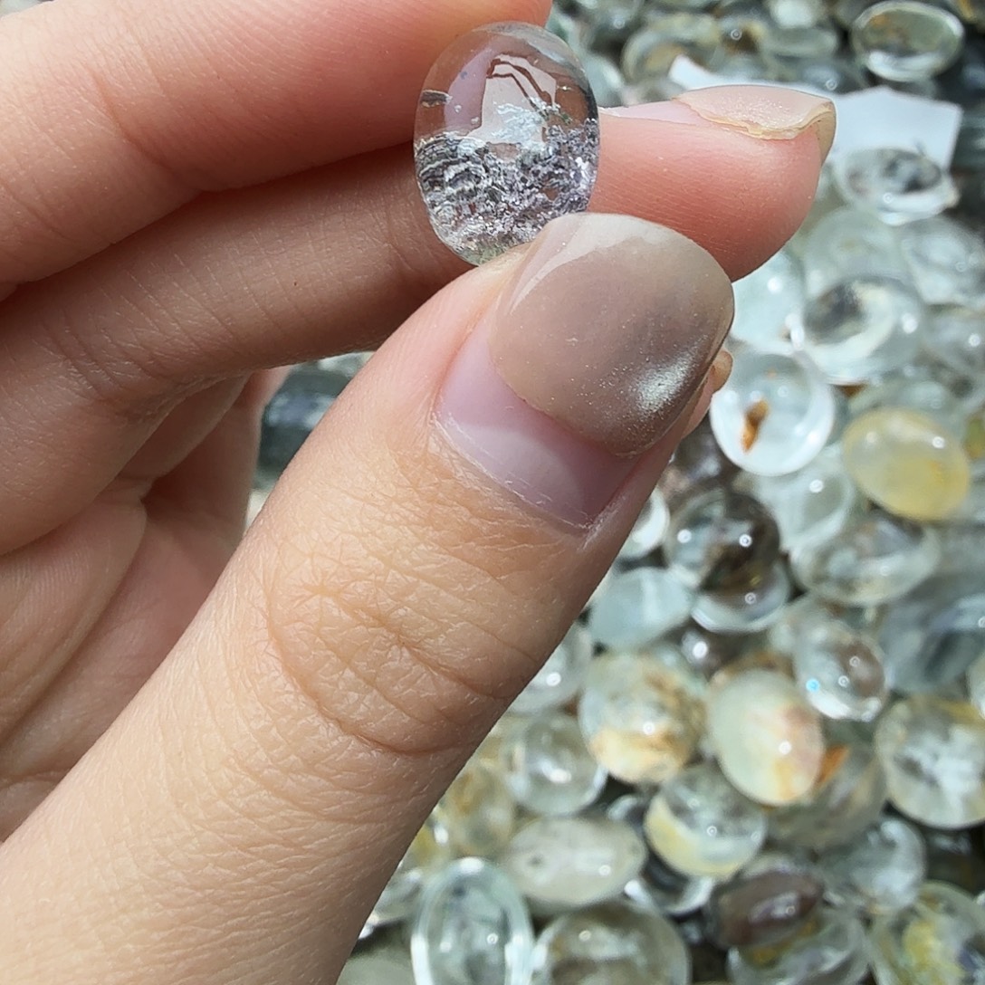 橙***)未镶嵌水晶珠宝半成品