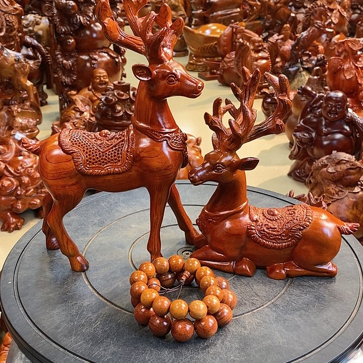 花梨木类梦*梦小巴花梨木梅花鹿