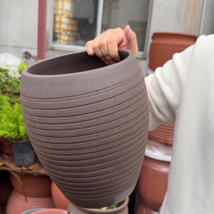 紫砂花盆口20高26宜兴紫砂