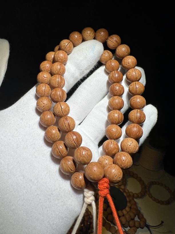 （桃古）红魔料小光珠手持11.3尺寸