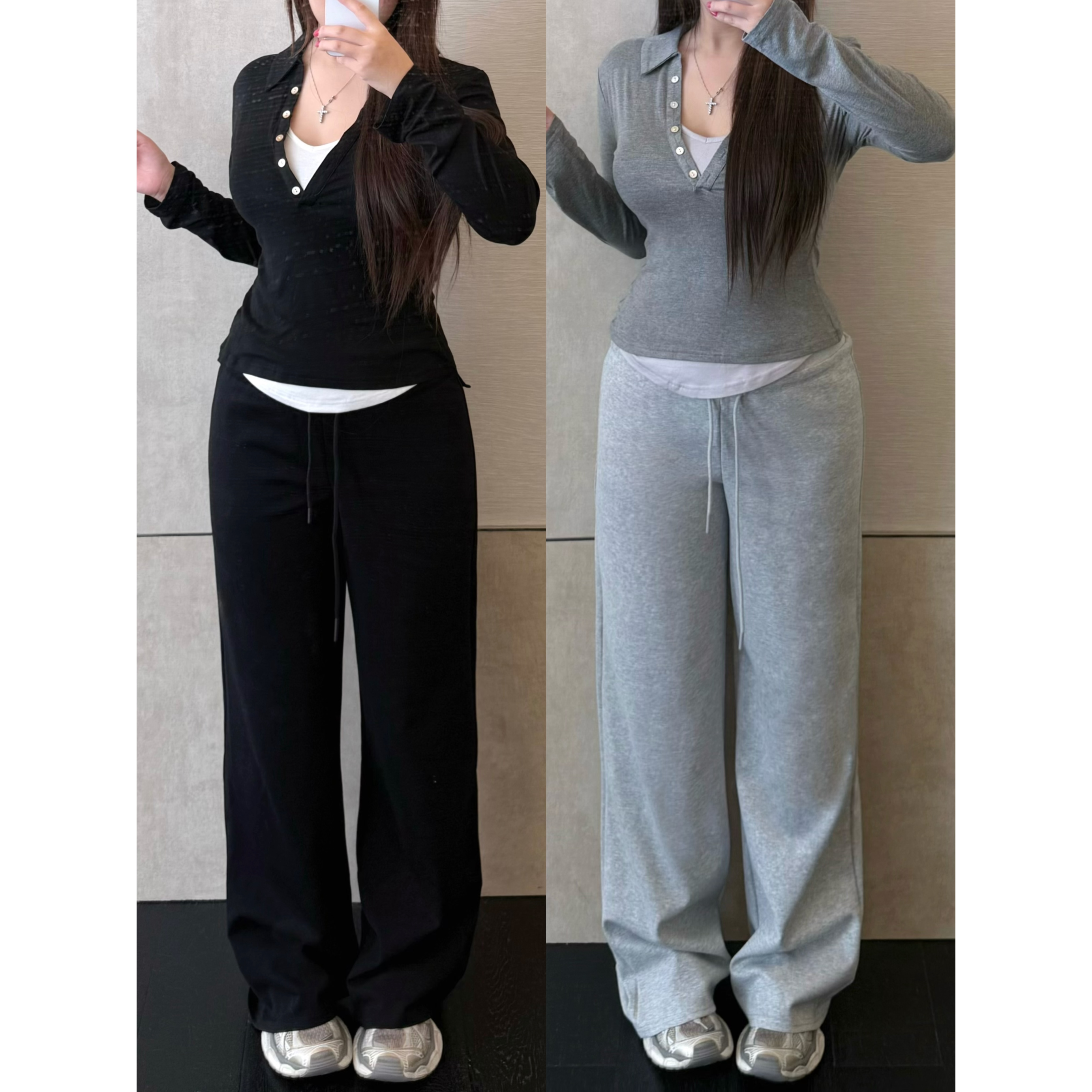 卤蛋公主【lu家万搭裤】大码胖mm休闲裤慵懒风垂感简约通勤运动卫裤