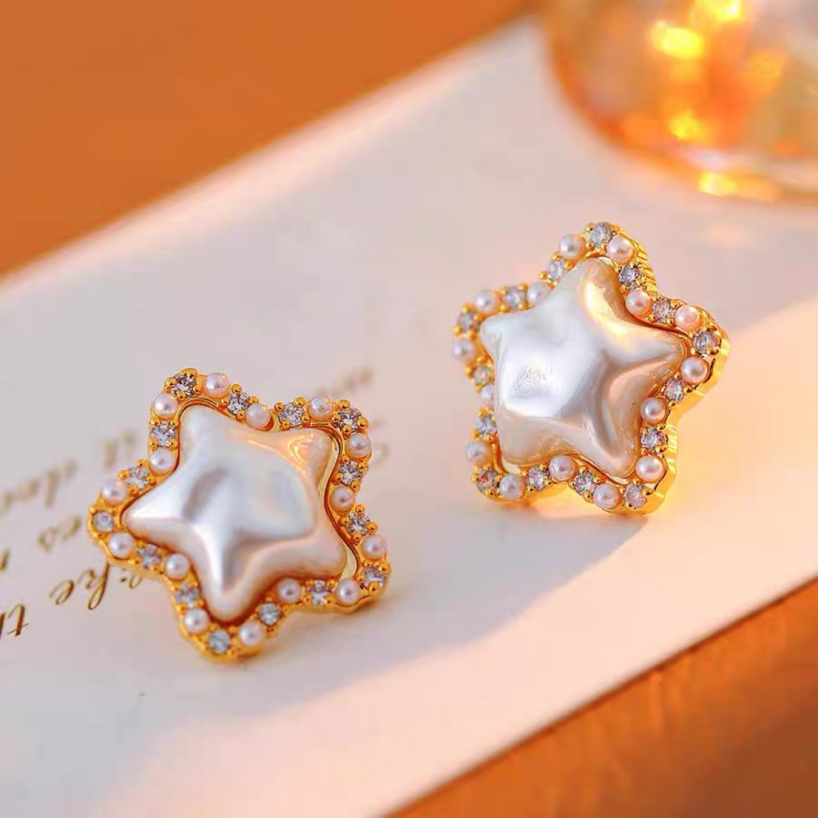 铜合金耳饰 简约韩版轻奢小众设计轻奢气质五角星无耳洞三角耳夹