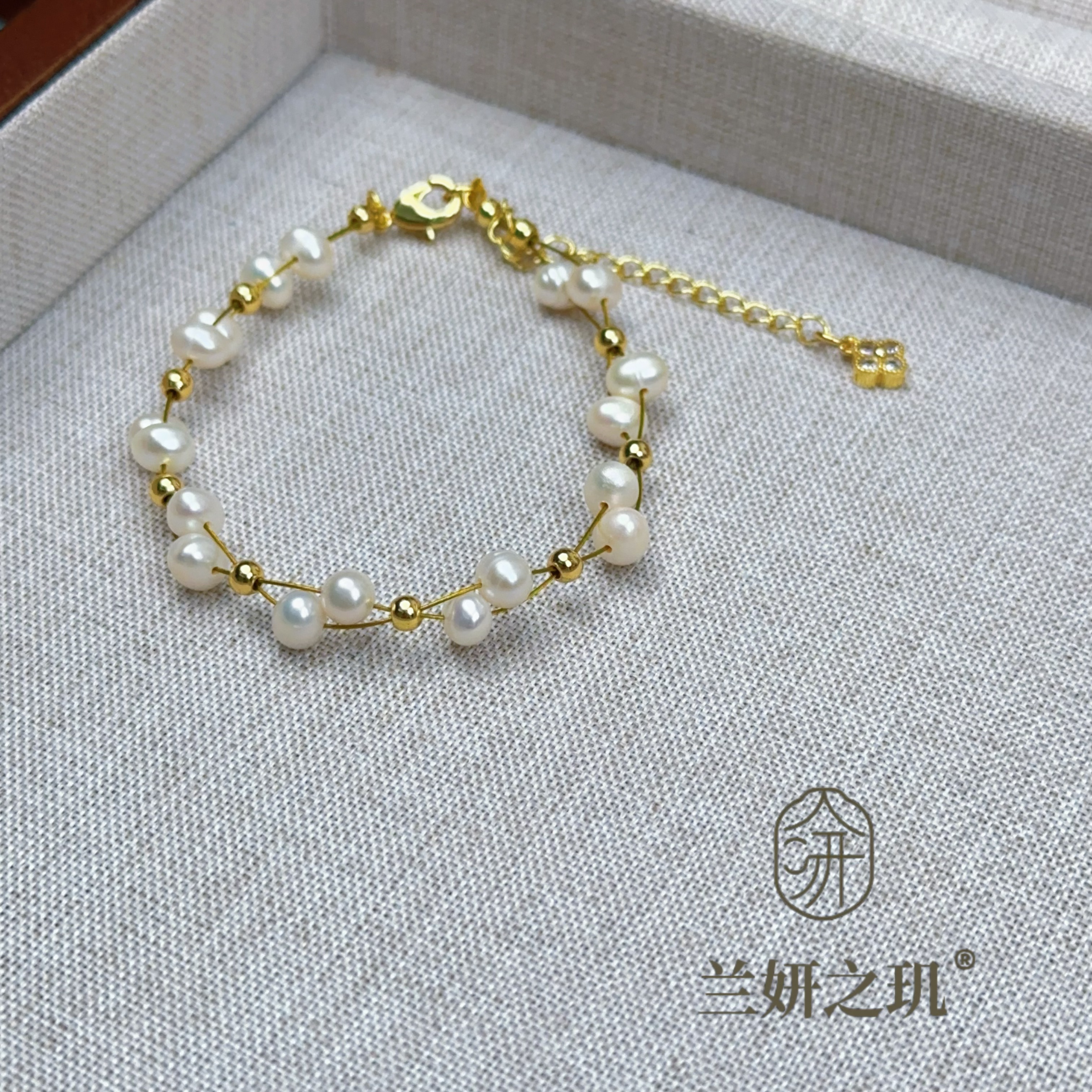 淡水珍珠 5-6mm小米珠满天星珍珠手链气质百搭璀璨星河手串 9807