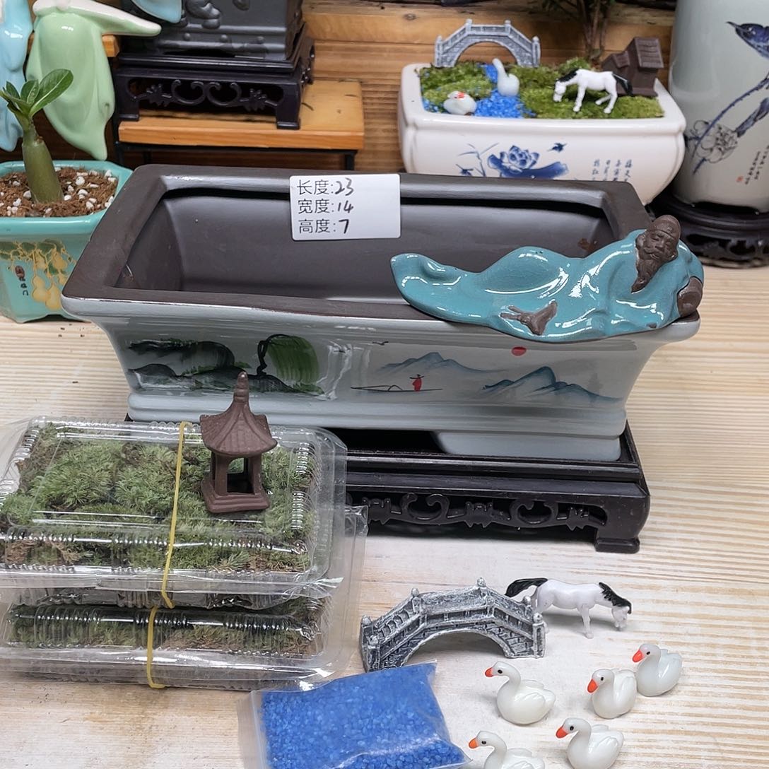 紫砂花盆陶瓷艺术花盆陶瓷