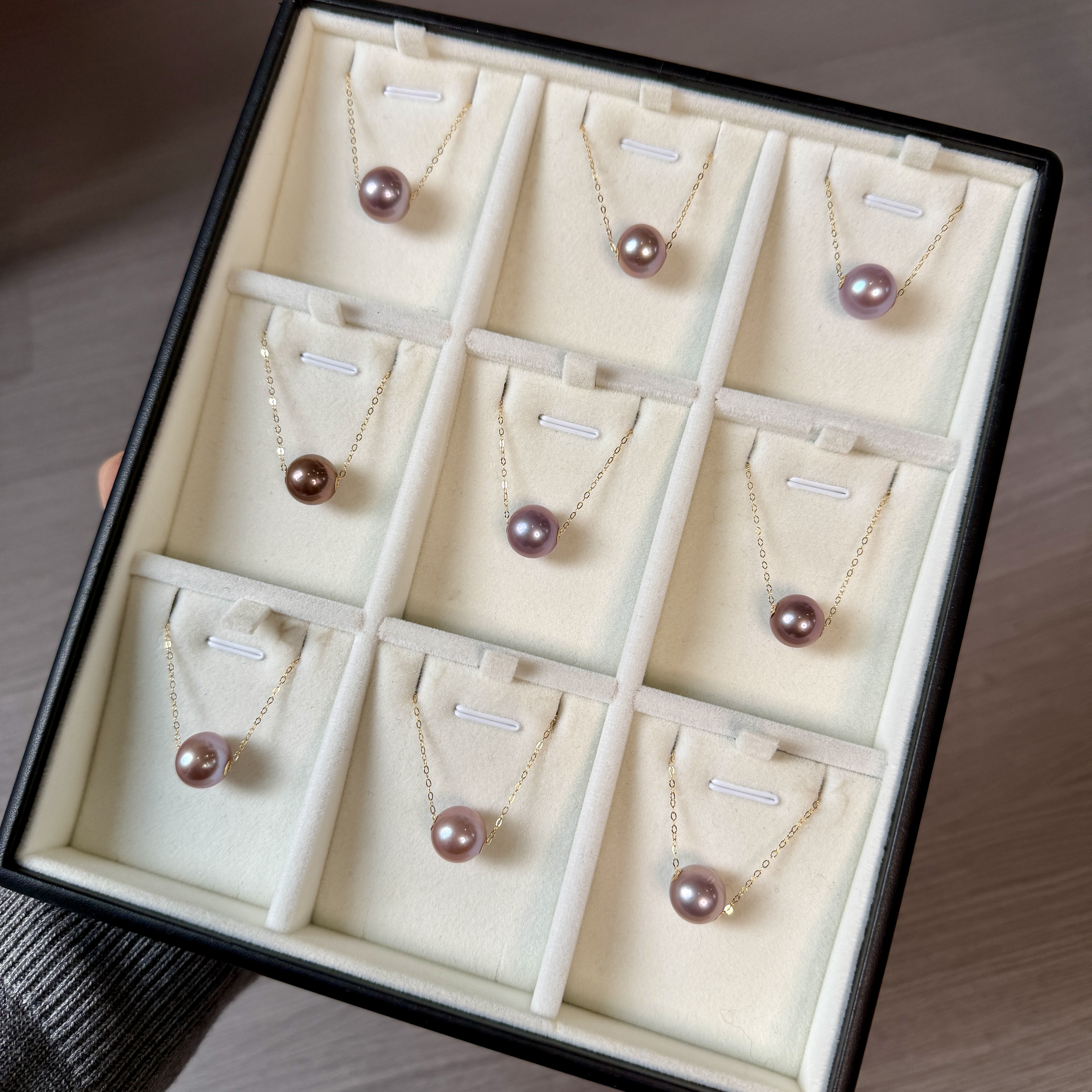 D069【真珠佳人】18K金淡水紫珠路路通（送万能银链）11-12mm