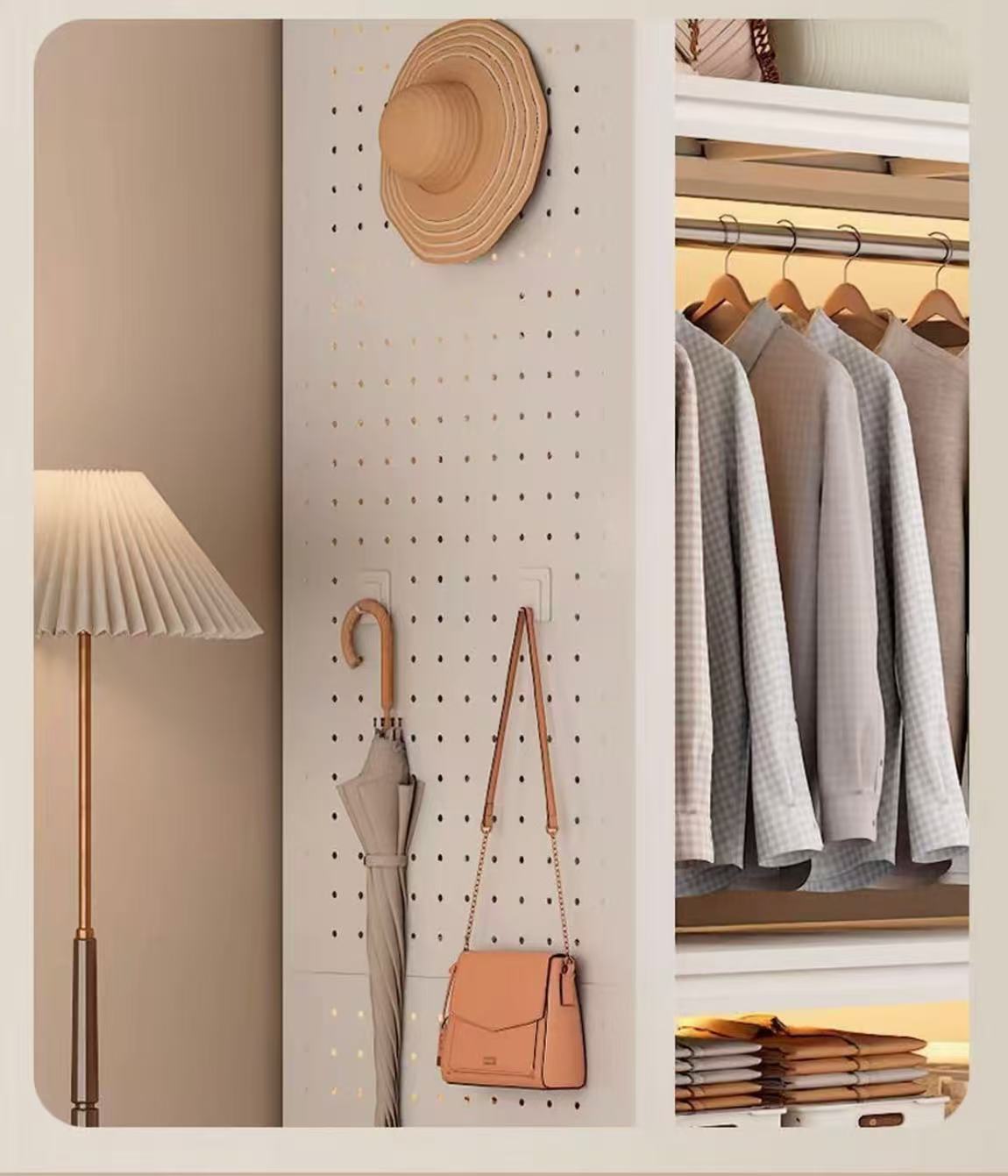 简易可移动多功能立式烤漆金属工艺隔板衣帽架家用