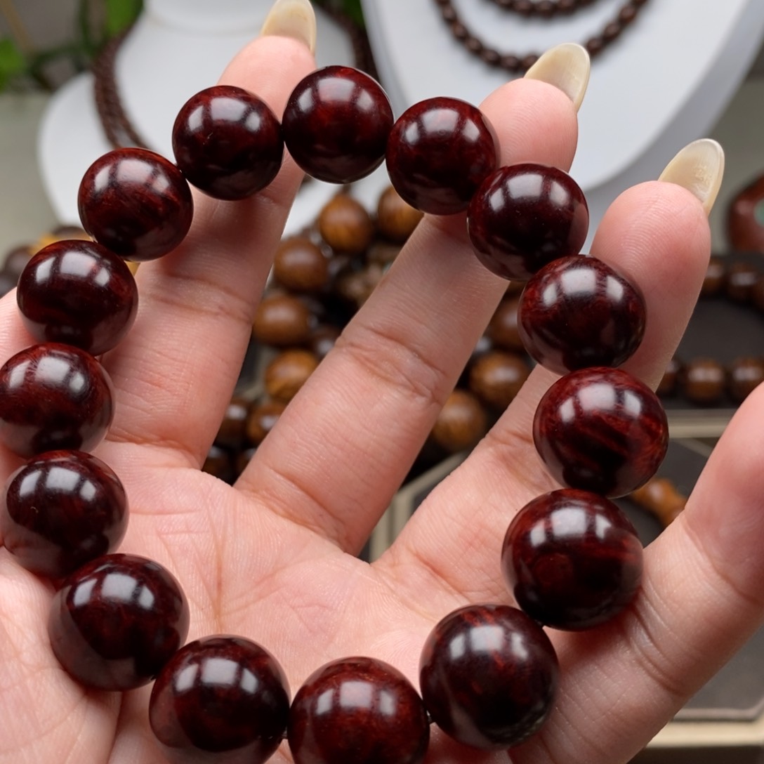 檀香紫檀（小叶紫檀）手串/手链印度小叶紫檀1.5满留疤