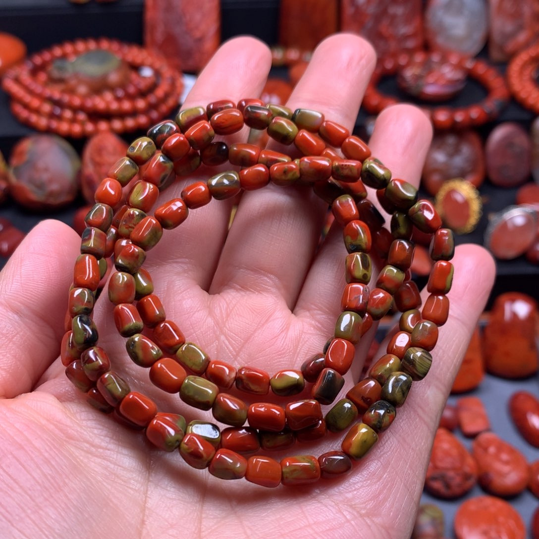 南红玛瑙多圈手链5mm未镶嵌