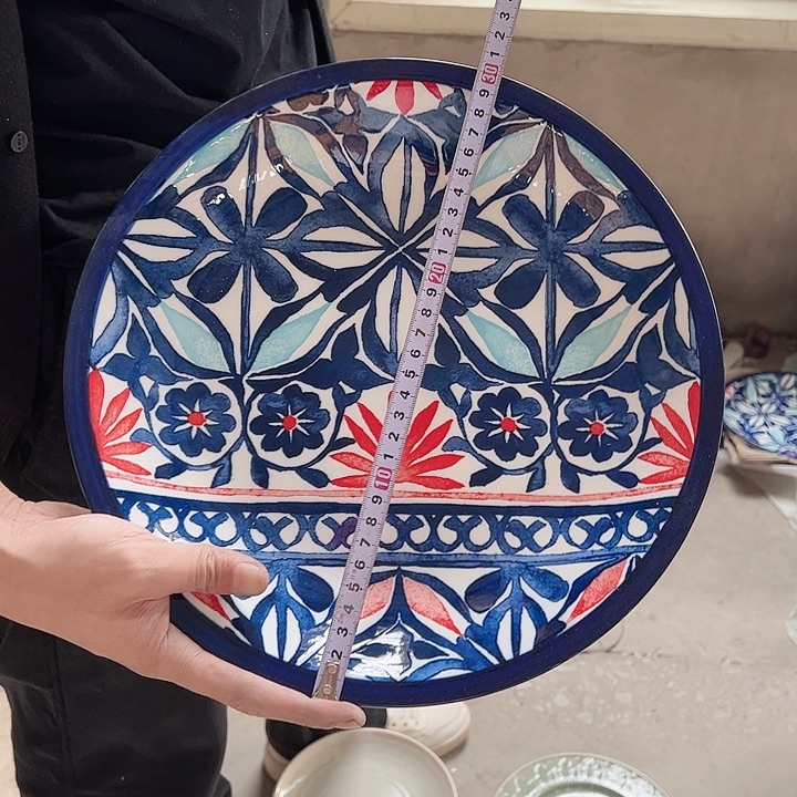 大号三色花大盘1个破损包赔不补发介意勿拍