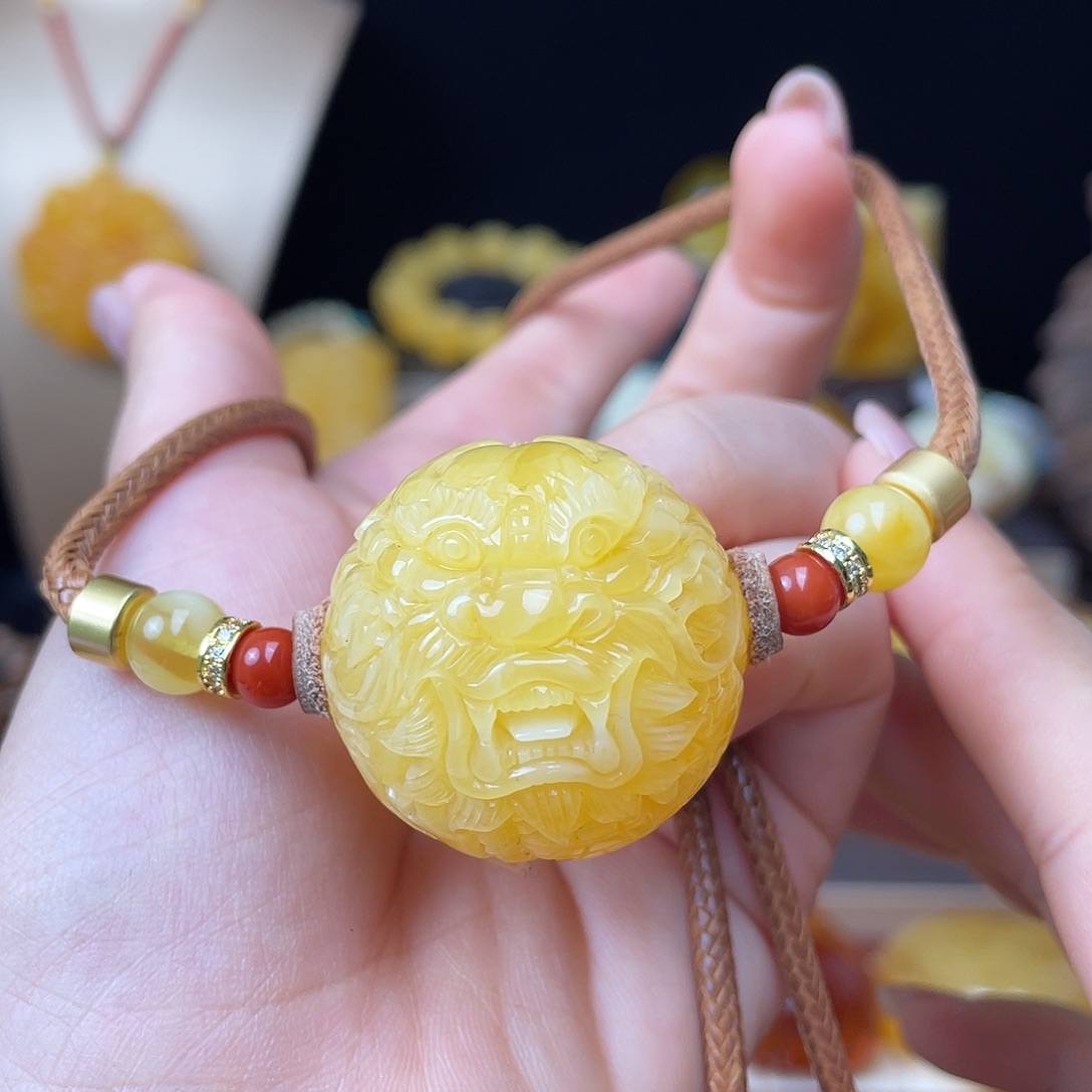 琥珀未镶嵌珠宝奇石花粉