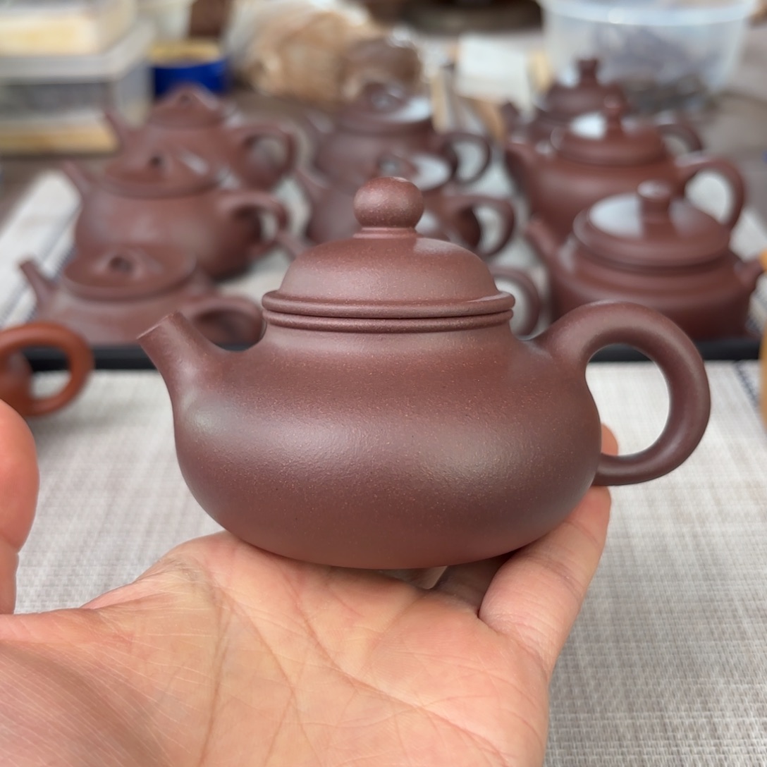 紫砂茶壶半手工老紫泥容天壶150cc