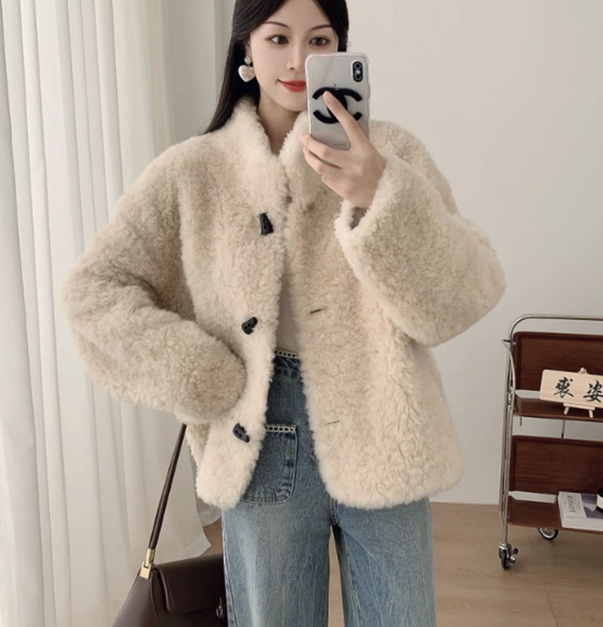 【秋之风】2025秋冬新款时尚气质纯100羊毛轻奢休闲百搭高领外套