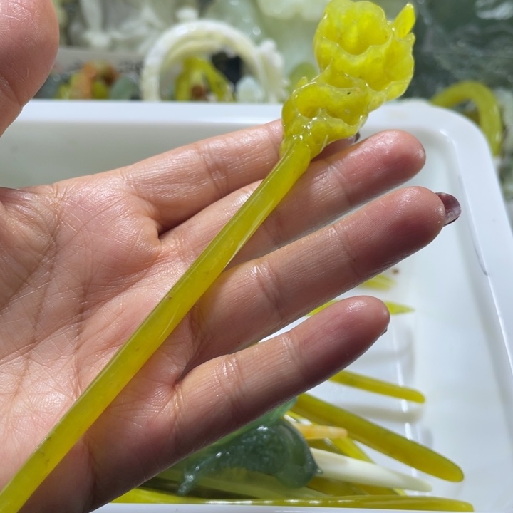 岫玉未镶嵌发簪发簪
