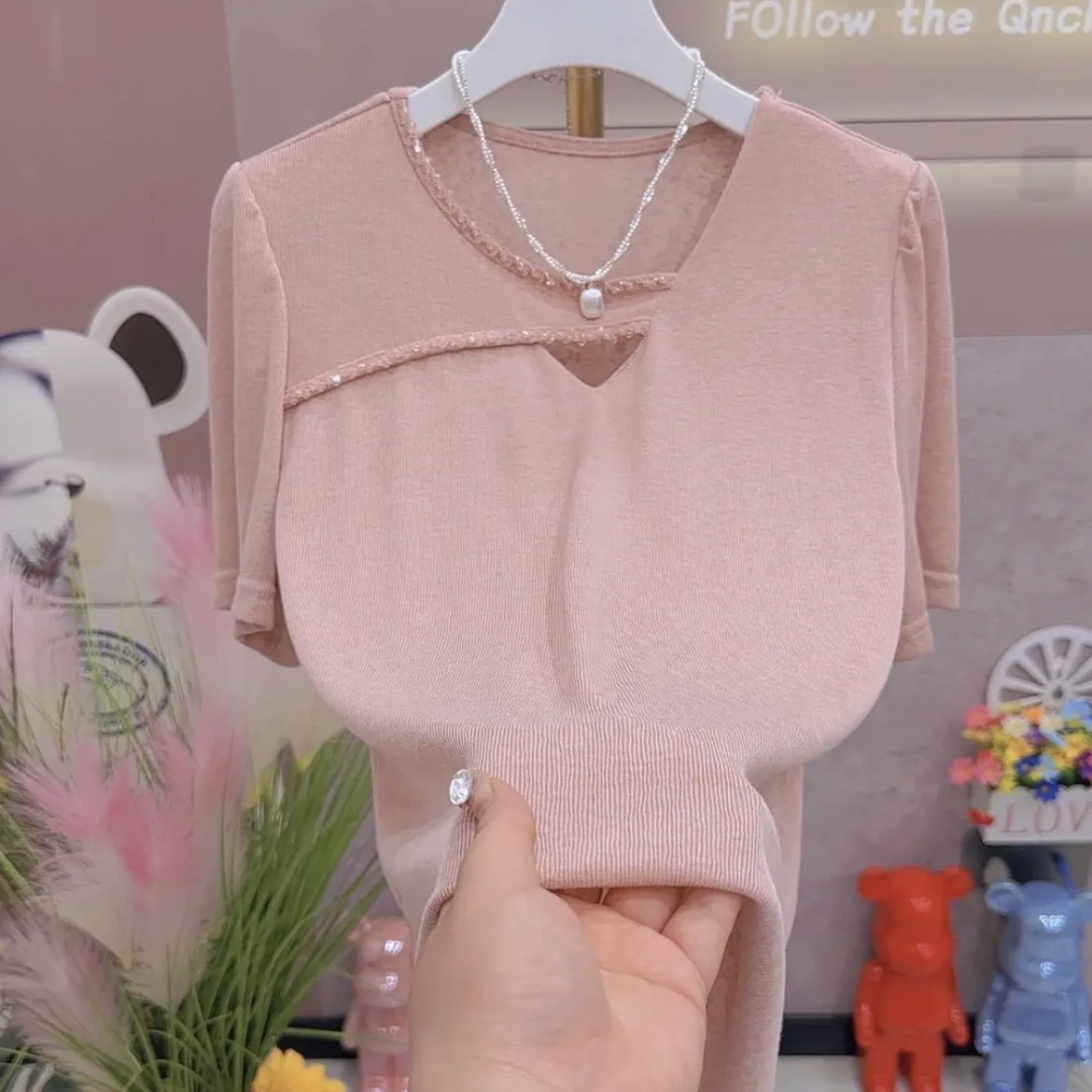 2025夏季新款时尚百搭洋气短袖t恤显瘦大码女装