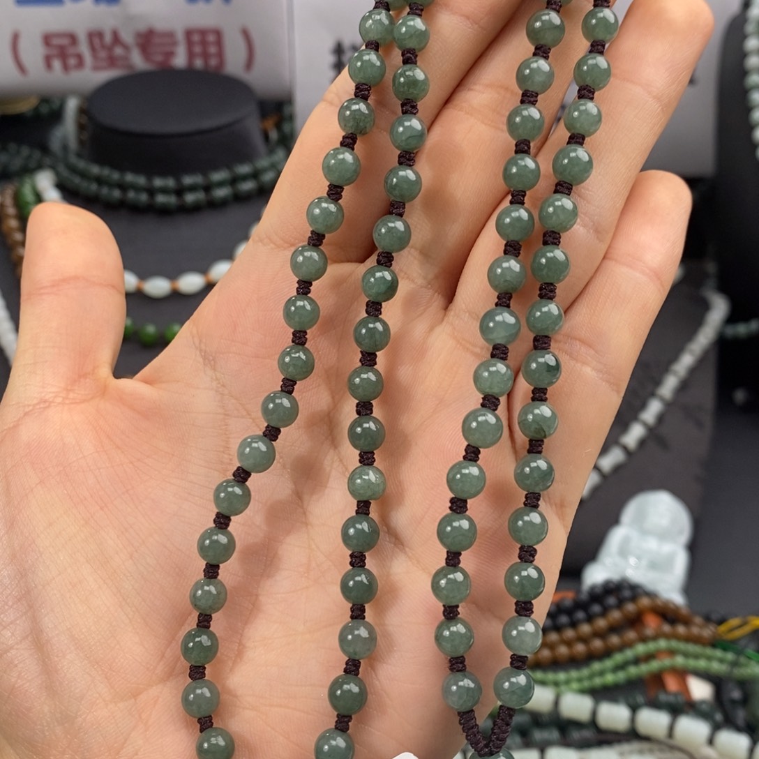 翡翠未镶嵌颈饰纯天然翡翠珠链