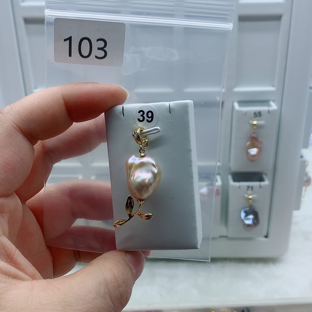 合金淡水珍珠吊坠(不含链)