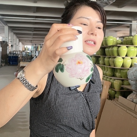景德镇陶瓷花瓶手绘小天球