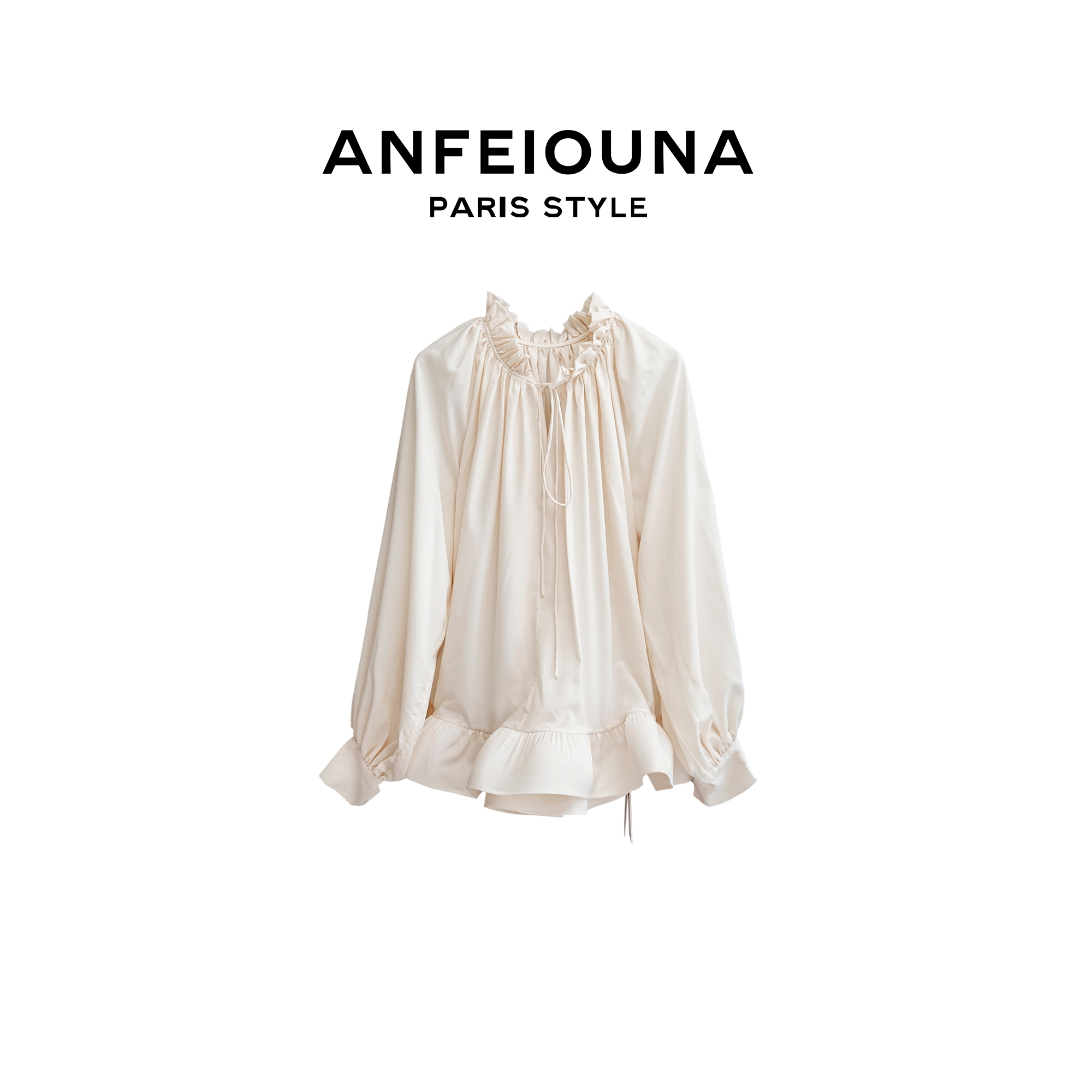 2025新款小众贝多芬交响曲荷叶边衬衫上衣6540