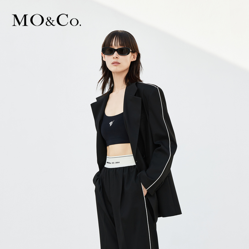 【陈大可专属】MOCO春秋边宽肩收腰平驳领休闲西装外套MBC1BLAT03