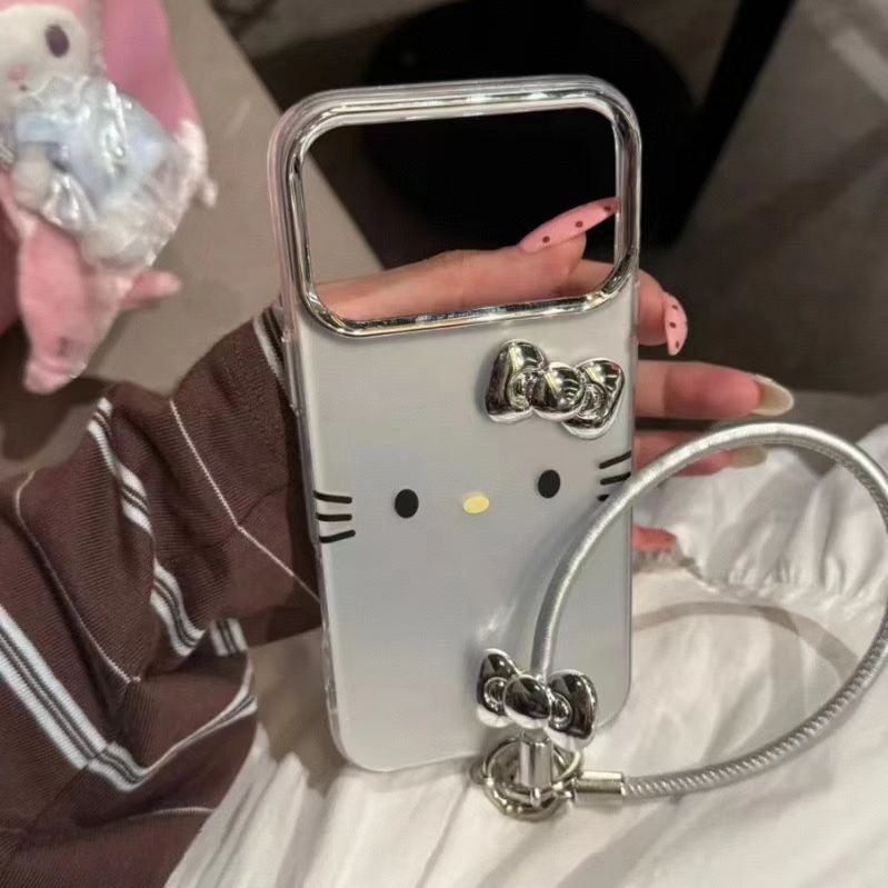 银底蝴蝶结猫咪适用于iPhone17promax手机壳16少女心15可爱14卡通