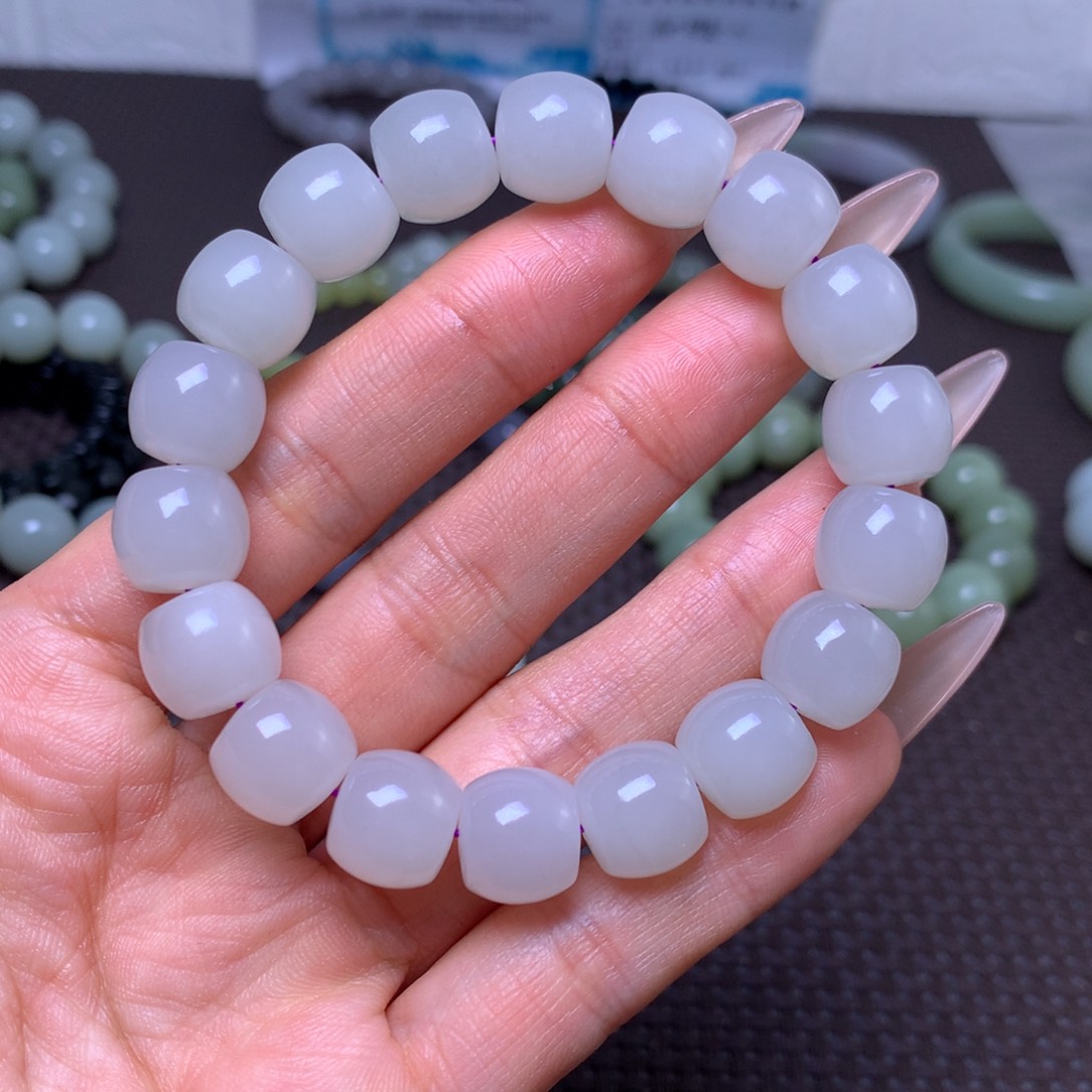 和田玉未镶嵌手串卡12