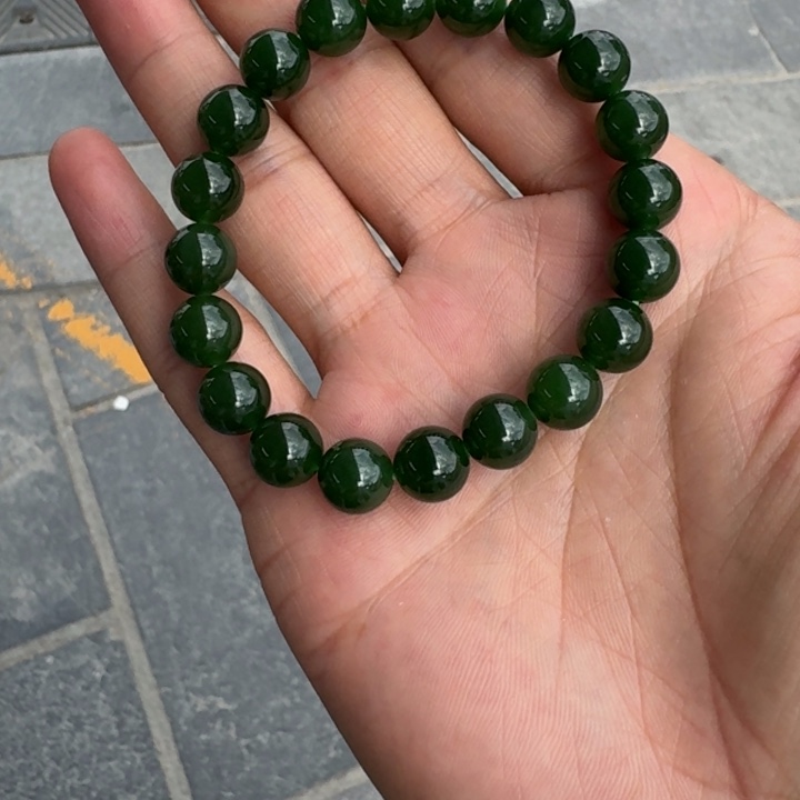 手链未镶嵌和田玉（碧玉）精品收藏级大高货手链