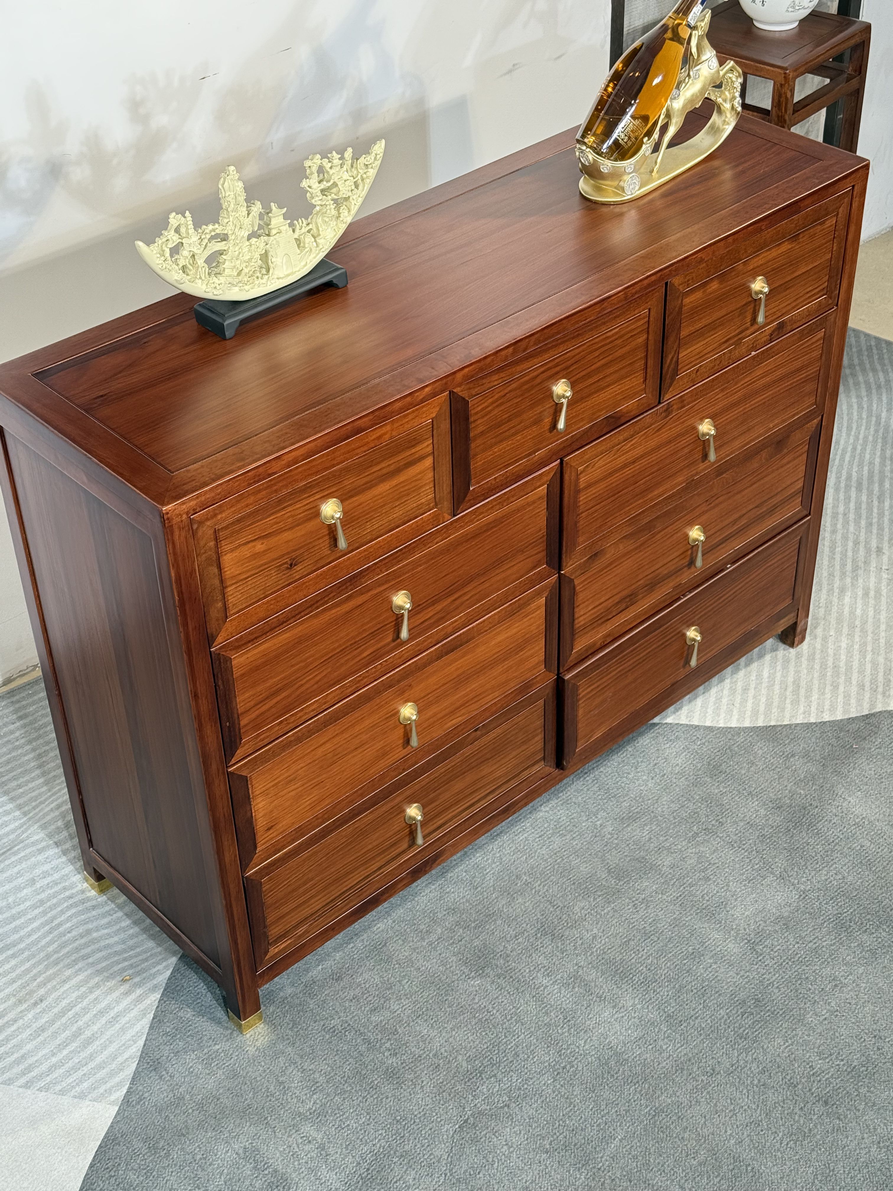 新中式家用餐边柜中式储物柜框架结构