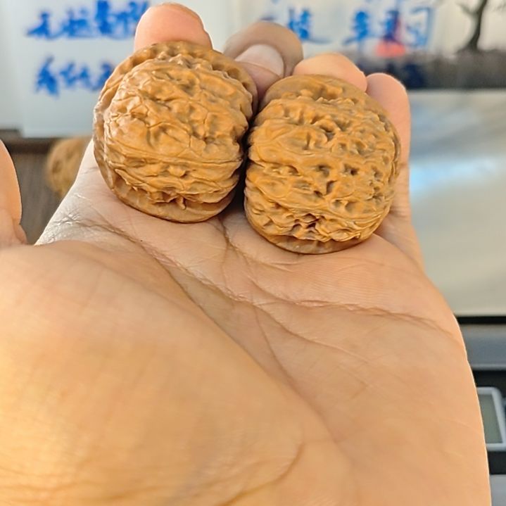 吊坠文玩核桃球形白狮子
