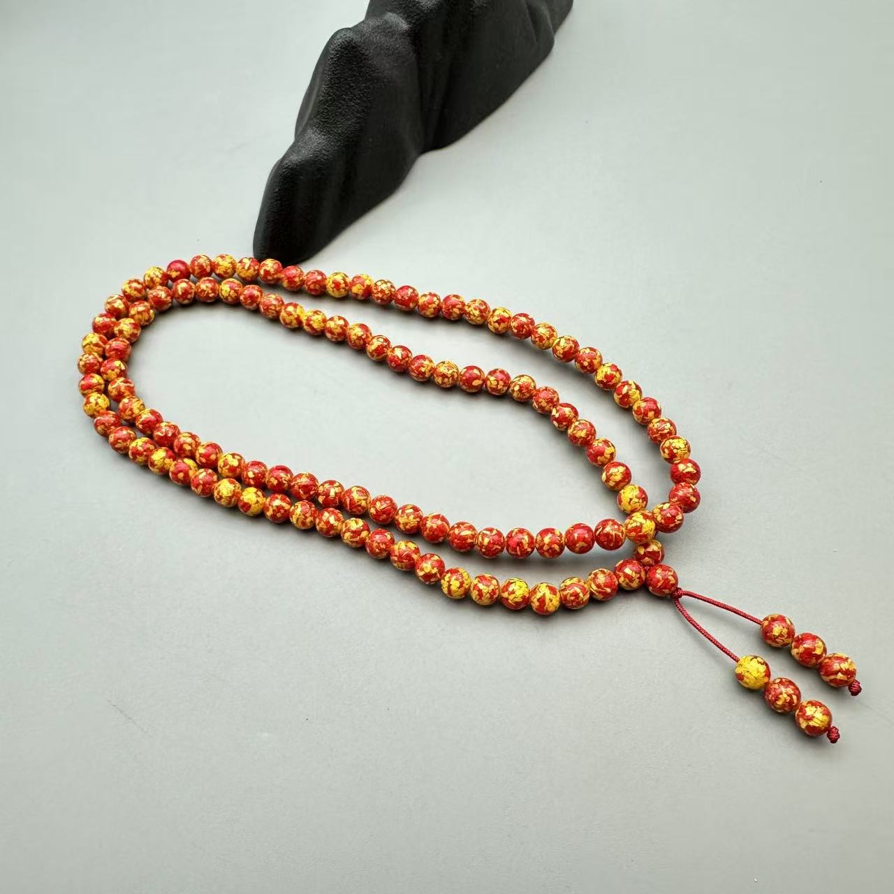 非金属树脂项链 x205-经典款6mm黄色素珠108颗多圈手串