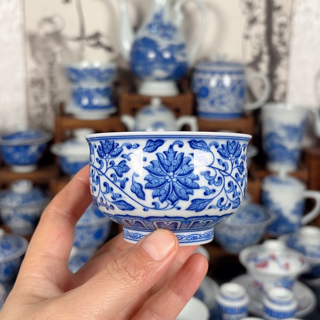 杯青花瓷器手绘陶瓷杯