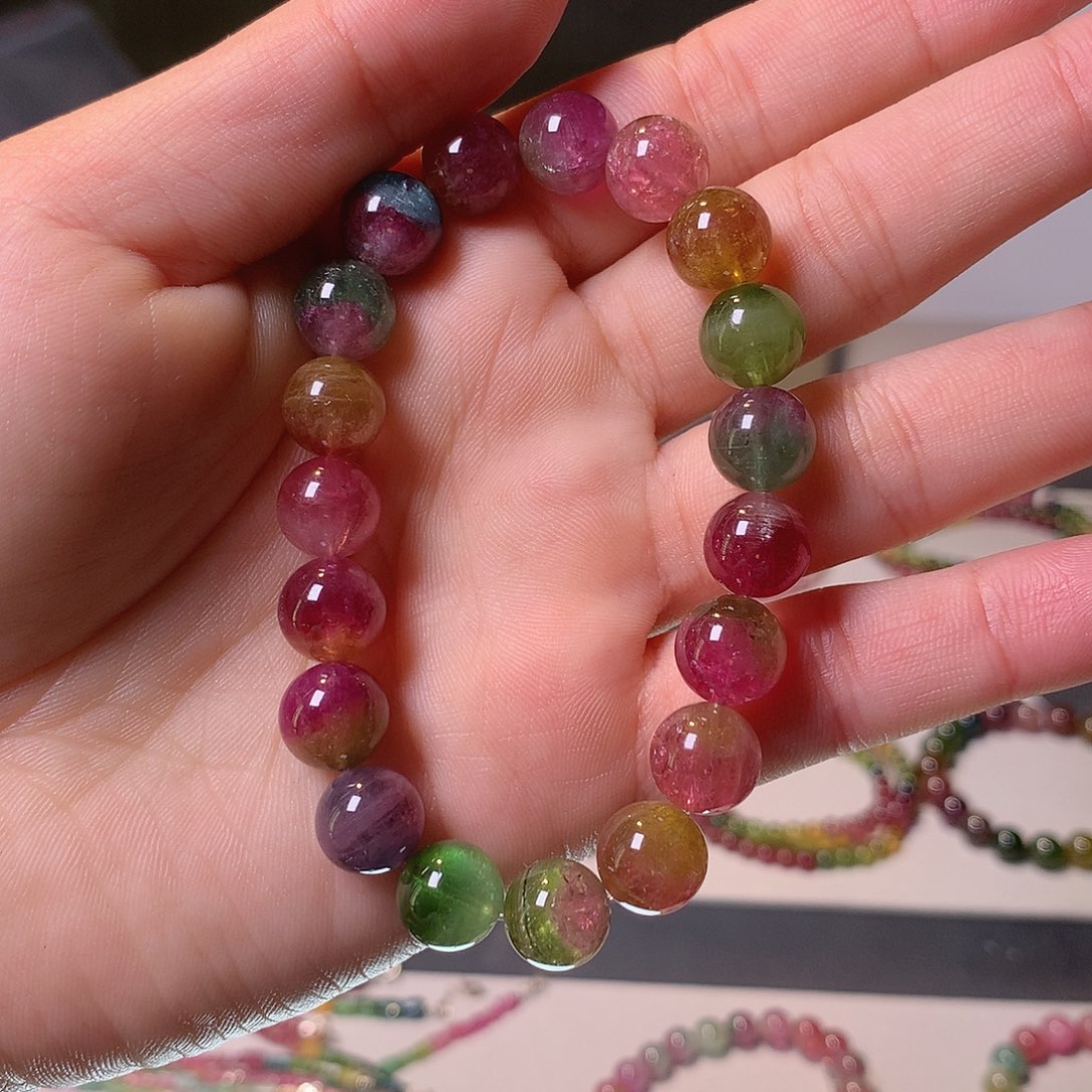 碧玺手链未镶嵌10m西瓜碧玺