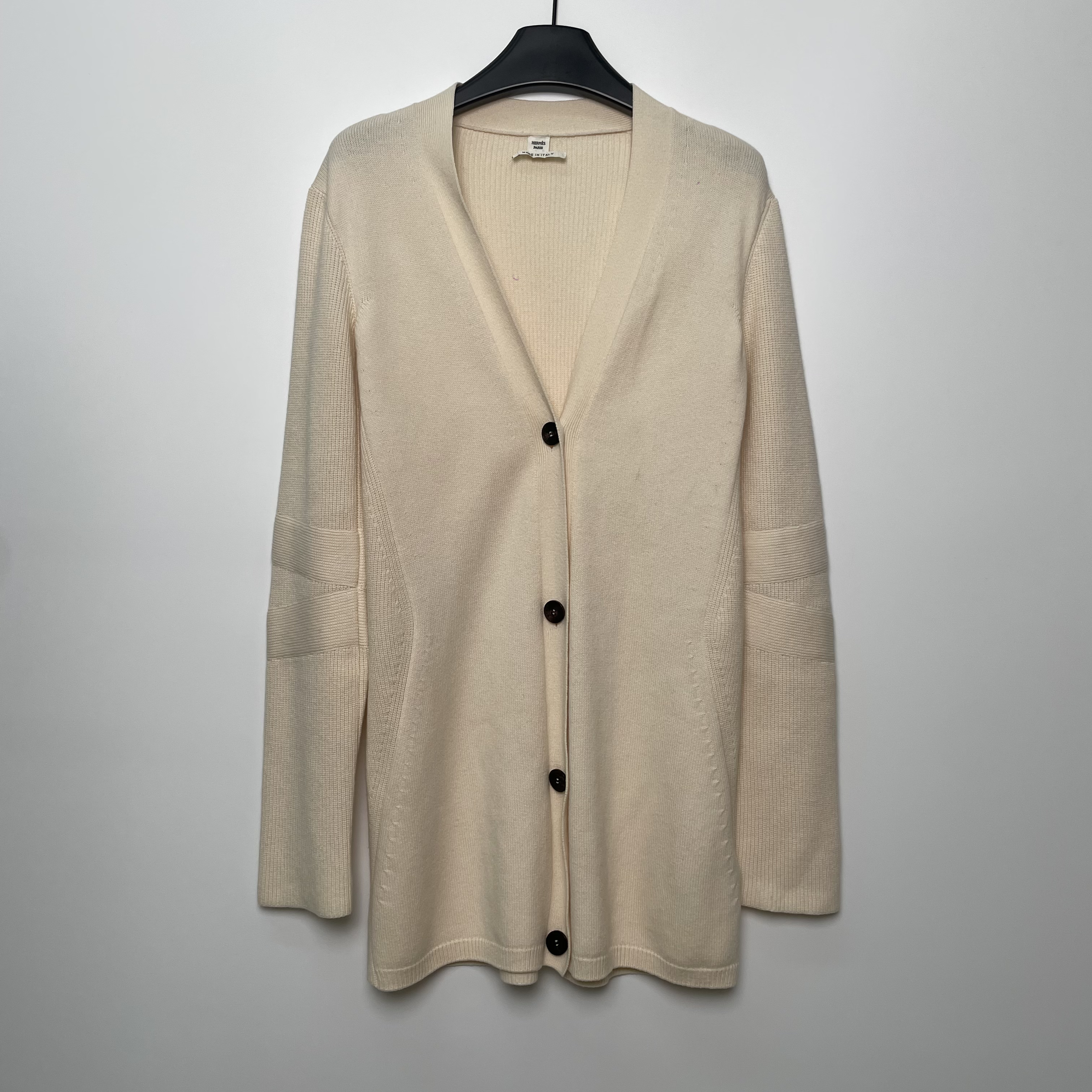 99新 Hermes/爱马仕 D500421/米白色长款针织开衫