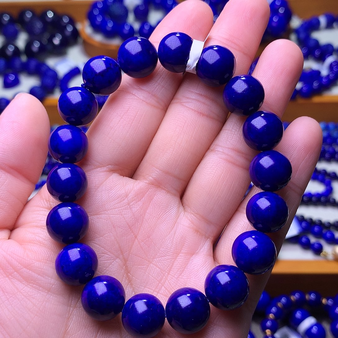 青金石未镶嵌手串11m收藏级紫药水3652