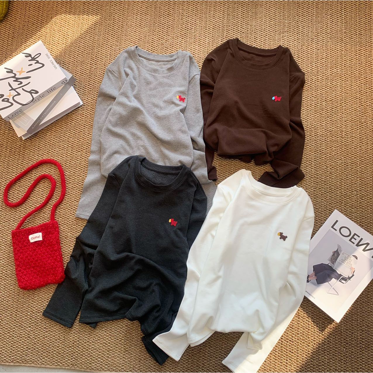 【双面磨毛刺绣小马T】经典圆领设计双面磨毛百搭刺绣小马T263