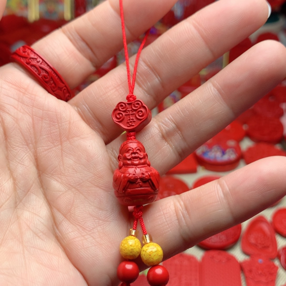天然辰砂工艺品朱砂手机坠