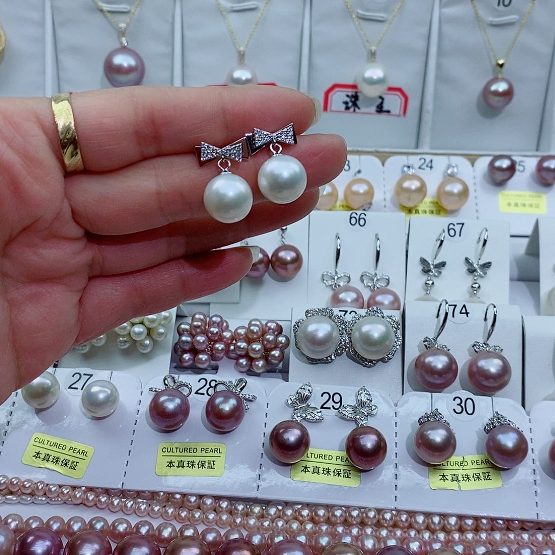 淡水珍珠吊坠(不含链)银S925镶嵌