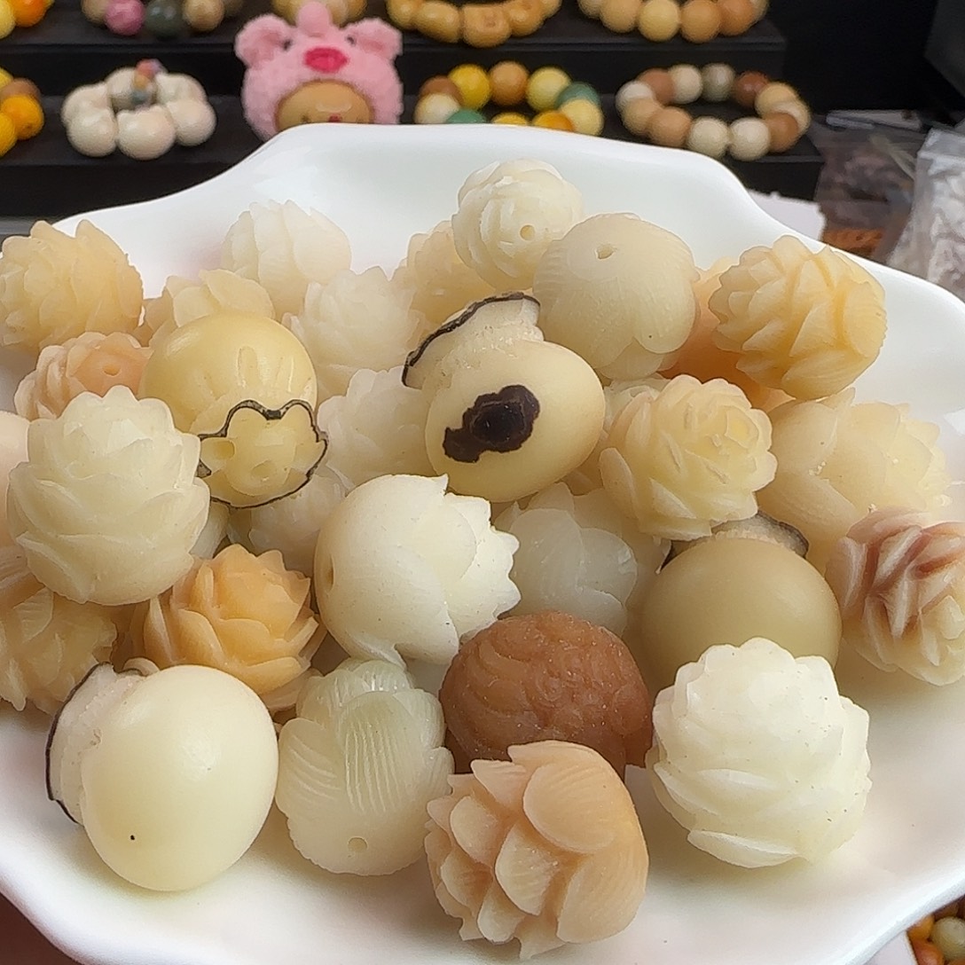 菩提根/象牙果吊坠瑕疵卡18/22手修莲花100颗批发