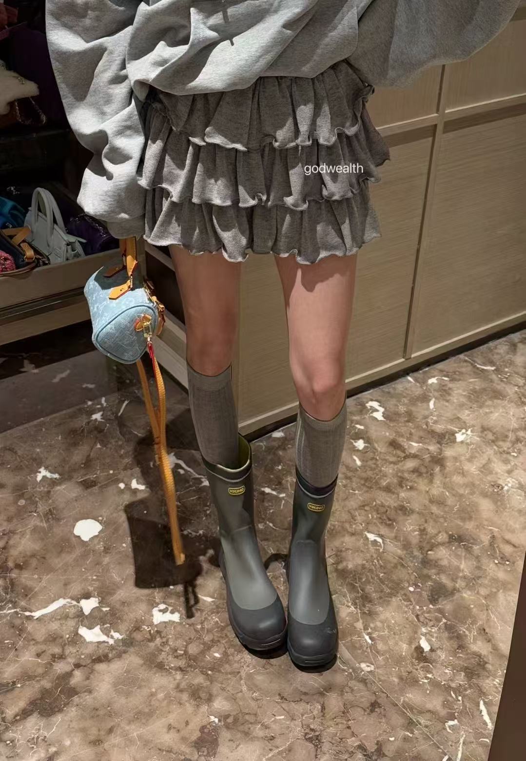 大娜小众~设计款时尚层层高腰百搭半身裙