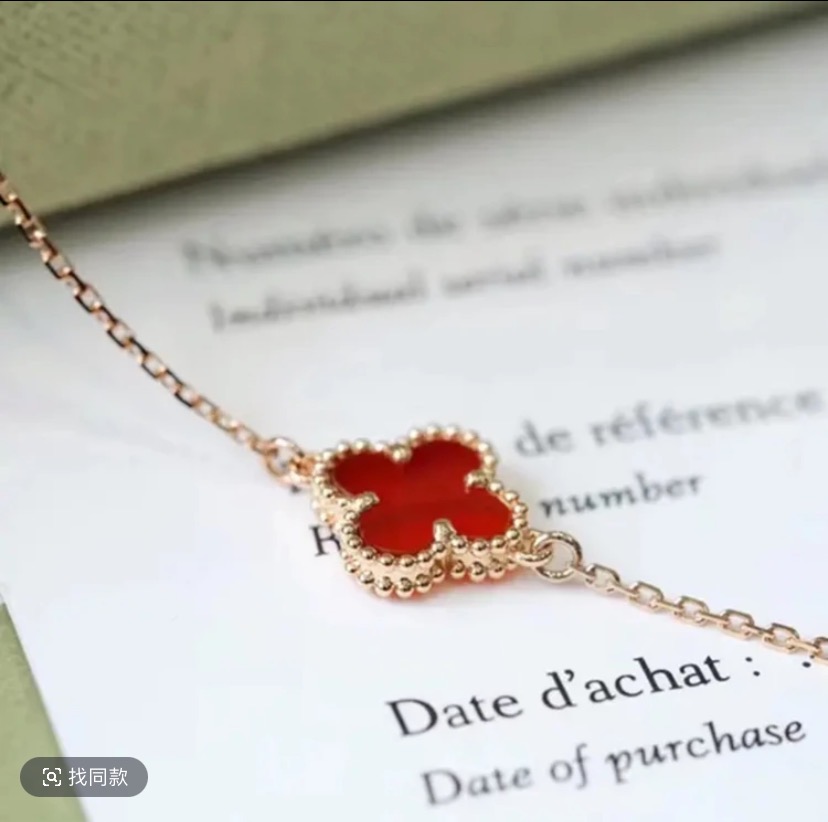 【金诚珠宝】18K金  小号红单花手链 玫瑰金 重金精工版 48h鉴赏期