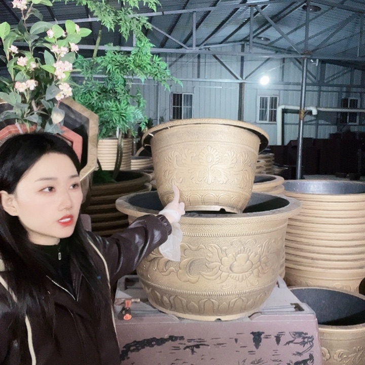 圆形50花盆2个无孔