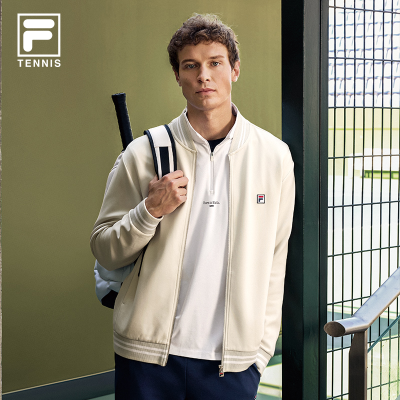 Fila/斐乐男士秋季网球风科技保暖时尚运动针织外套A11M543511F