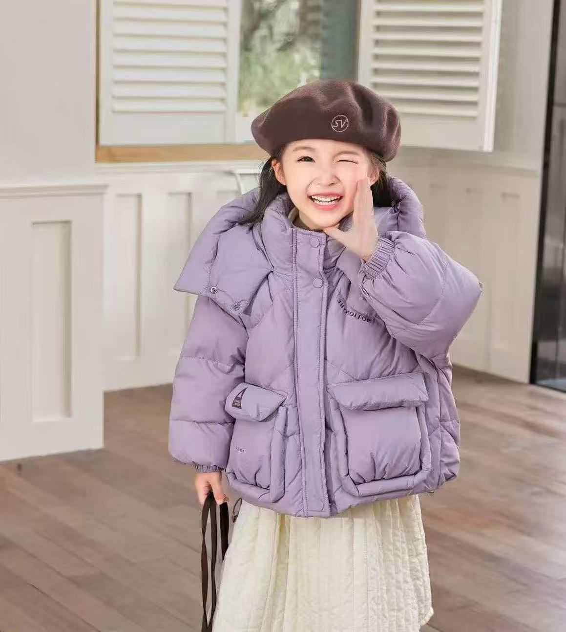 编码001--050    儿童羽绒服冬季童装男大童中长款羽绒服纯色保暖