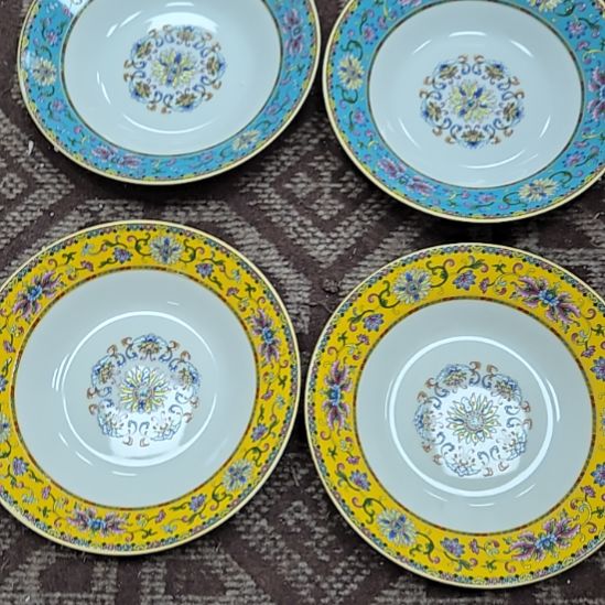 瓷片微瑕珐琅彩8寸4个深盘666666