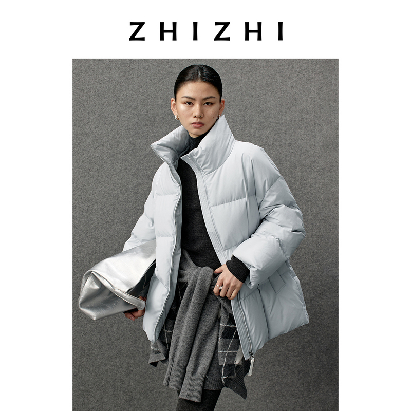 【踏雪系列】致知 剪湘云 立领宽松白鹅绒时尚冬季新ZZ2EWWYQ016
