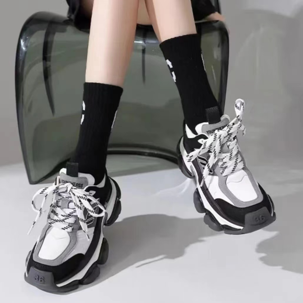 现货C1｜真皮“做旧”羊里垫时尚老爹女鞋｜半码拍大｜222-20