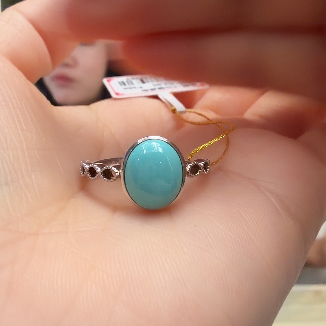 绿松石银S925镶嵌戒指